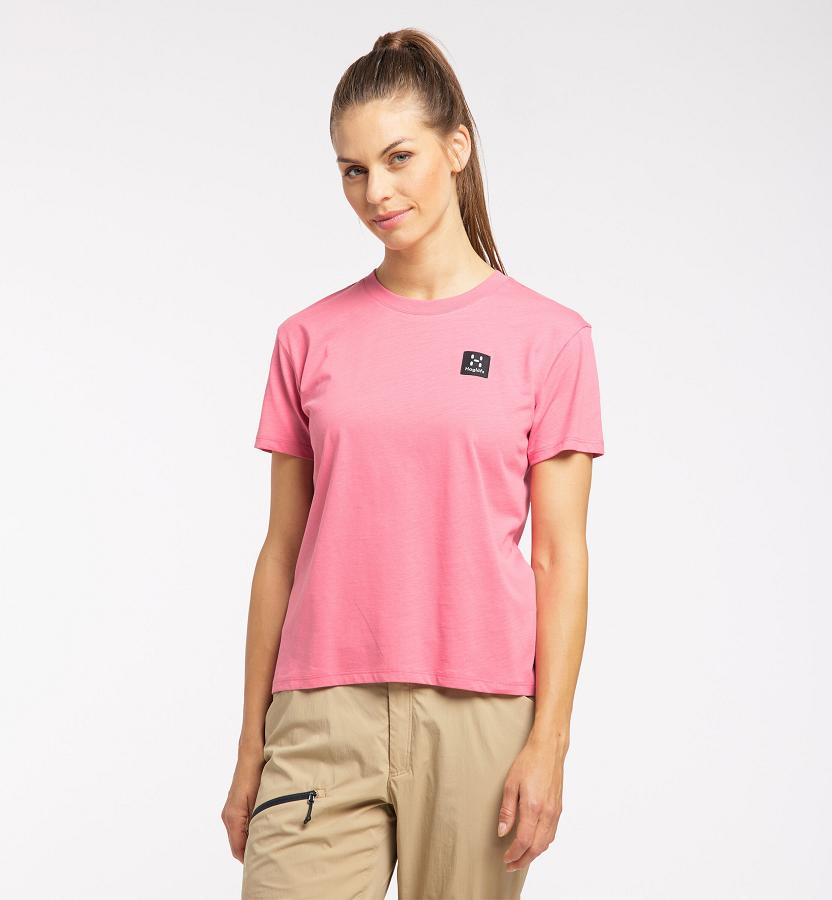 Haglöfs Camp T-Shirt Pink For Womens DNGFU3486 Australia